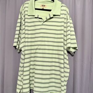 The Foundry Supply Co. Mint Green Striped Polo